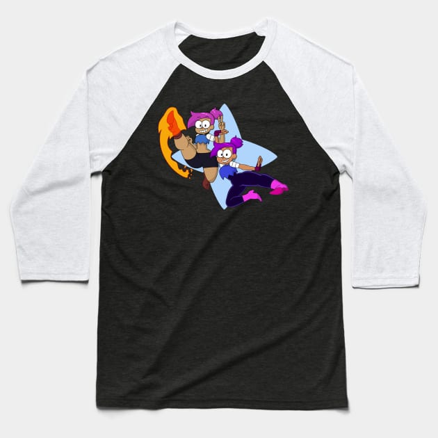 Enid Before and After (OK K.O.) Baseball T-Shirt by mrchasecomix